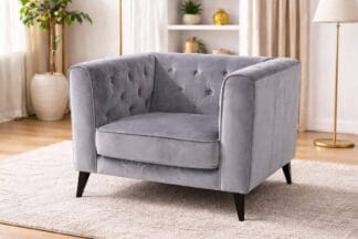 Chester stiliaus pilkos spalvos fotelis