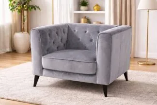 Chester stiliaus pilkos spalvos fotelis