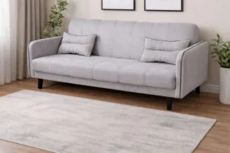 Moderni šviesiai pilka sofa